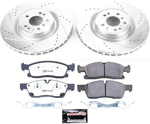 Miniatura 3 de Power Stop K6903-36 Front Z36 Kit de freno de camión y remolque, pastillas de freno de cerámica de fibra de carbono y rotores de freno