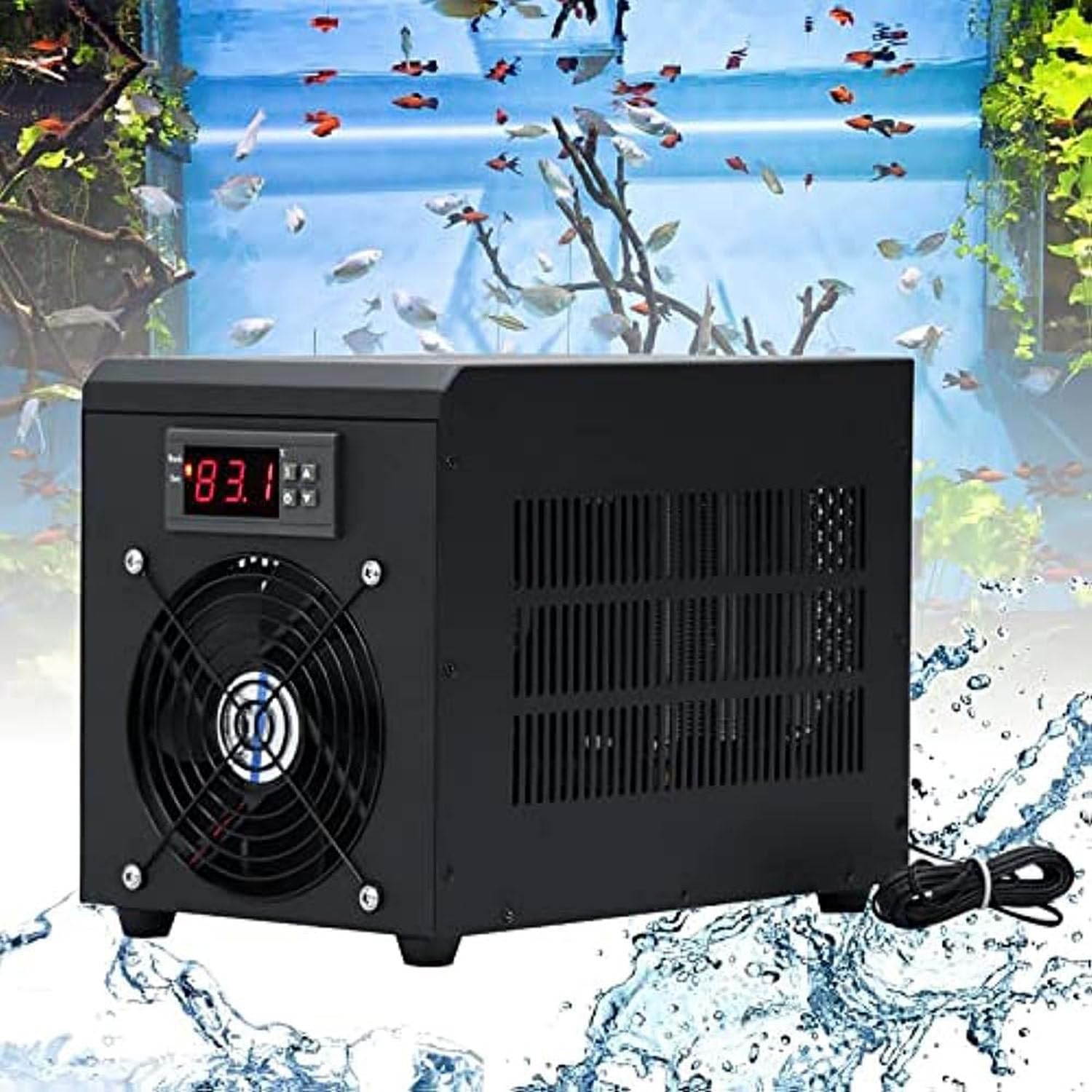 Chłodziarka do wody akwariowej, chłodziarka do akwarium, termostat do akwarium, chłodziarka i grzałka do akwarium do hydroponiki słonej/słodkiej wody, maks. 60 l,Cooling&heating