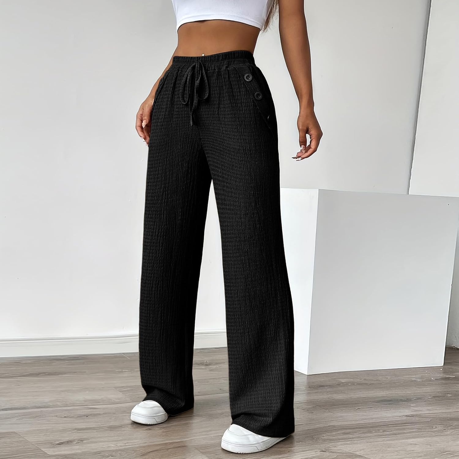DuDubaby Cargo Pants Flare Leggings High Waisted Yoga Pants Bootcut Leggings Stretch Dance Bell Bottoms with Pockets Soft