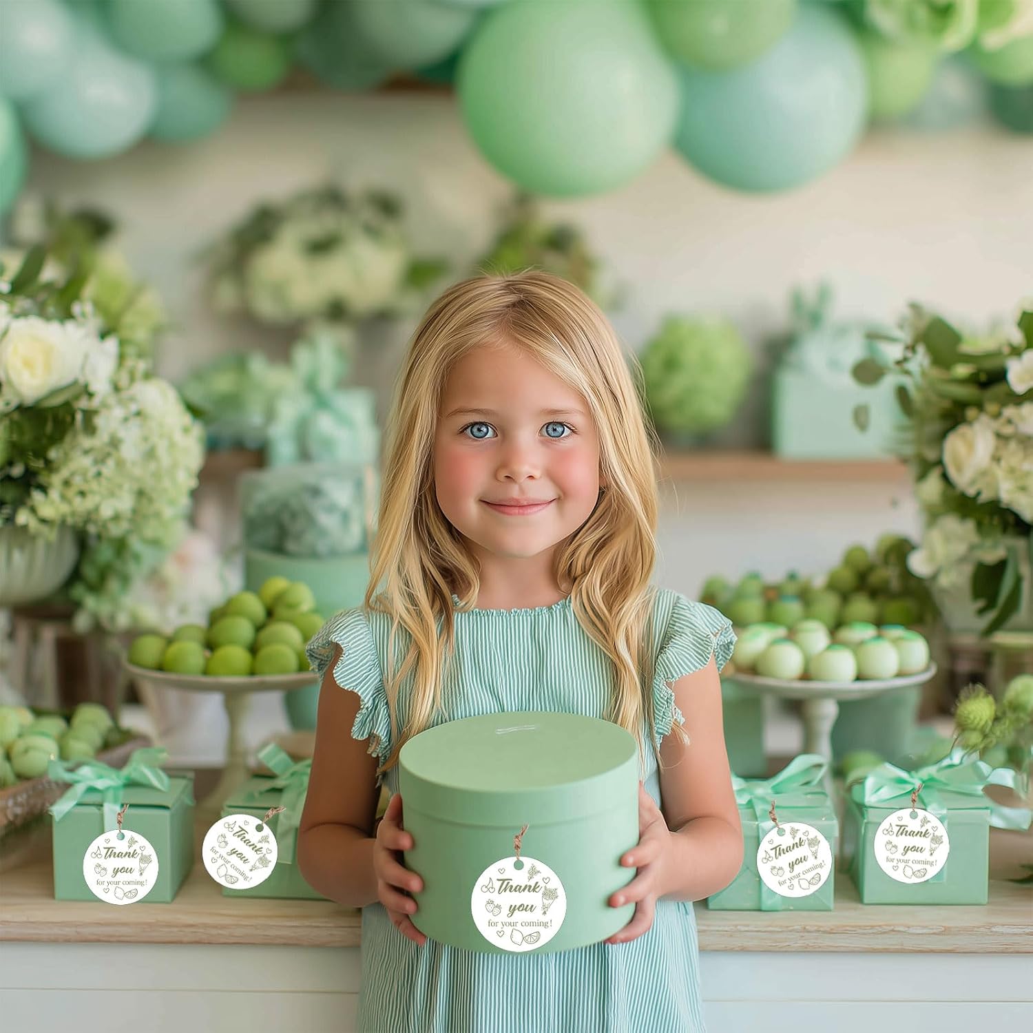 50Pcs Farmers Market Party Favors Fresh Off The Market Vegetable Floral Thank You Tags Stickers Wedding Labels for Wedding, Bridal Shower, Birthday, Baby Shower, Party Gift Bags image 4