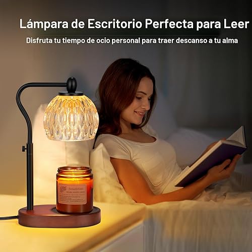 Miniatura 6 de Lámpara de vela con temporizador y regulador – Altura ajustable para velas perfumadas, con 2 bombillas de 50 W – Regalo de decoración del hogar