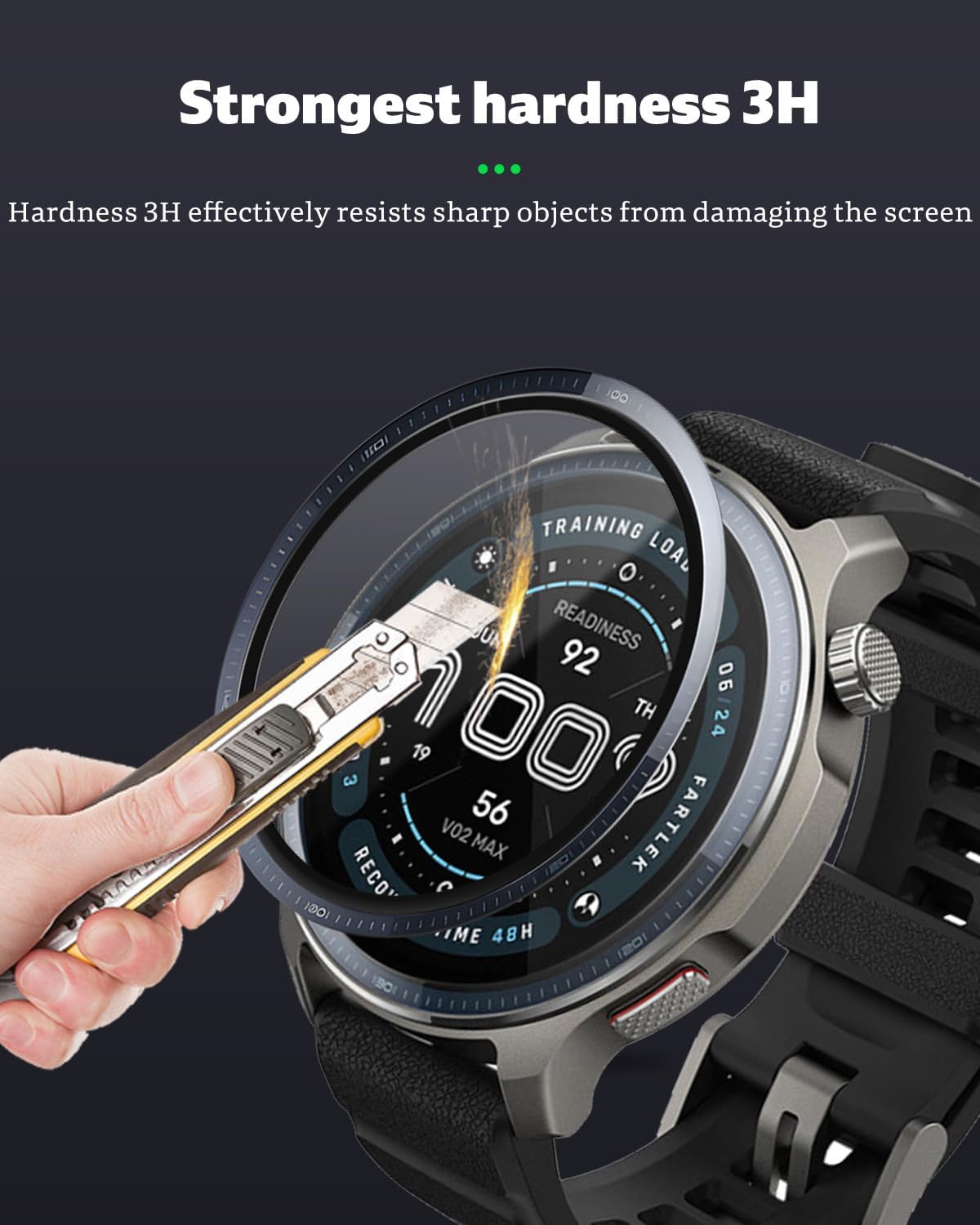 3-Pack Screen Protector for Amazfit Balance 2, Full Cover Composite Membrane for SmartWatch, Smartwatch Protector Film with Anti-Scratch and Bubble-Free, SmartWatch Cover Film