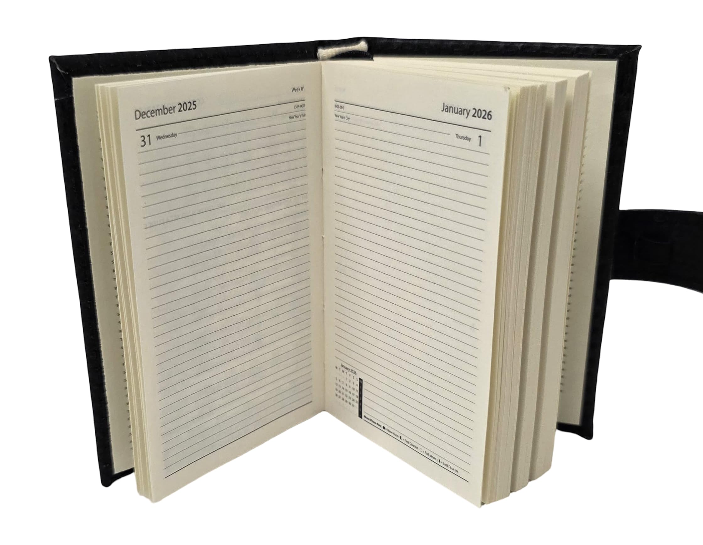 2026 Page a Day A7 Diary Soft Leather Feel Pocket Size Journal