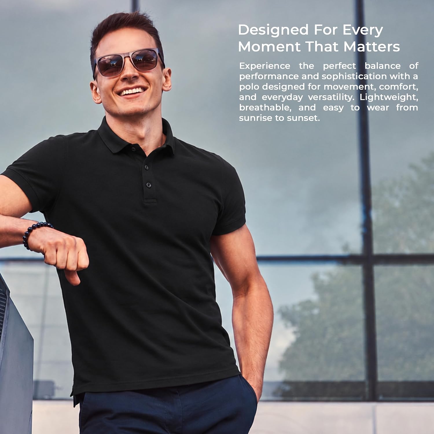 Mio Marino Golf Polo Shirts for Men - Dry Fit - Ultra-Thin Breathable Fabric