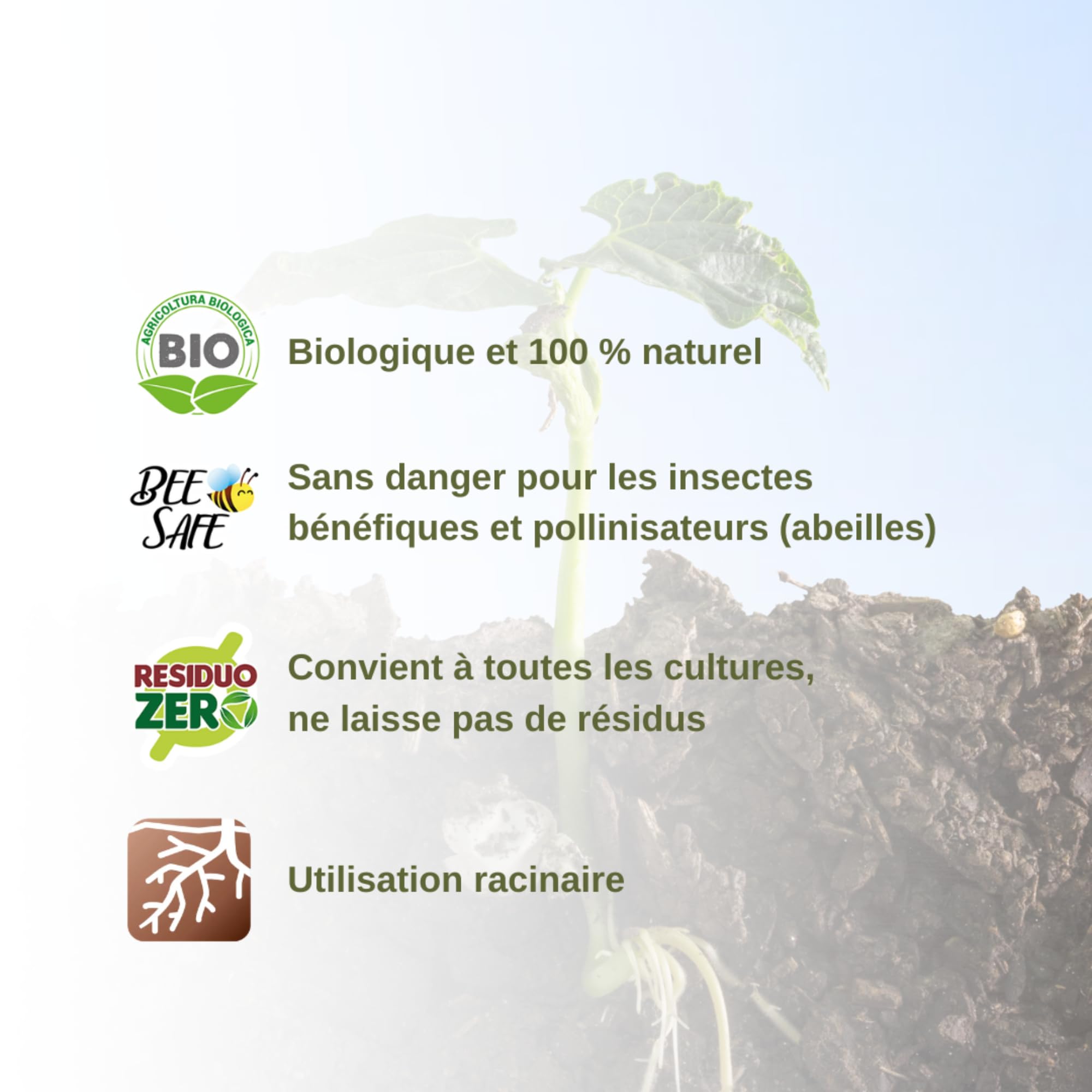 Nutrigenera - Tricomic - Inoculum champignons mycorhiziens : stimule l'expansion des racines - Protège contre les insectes nuisibles - 2 kg