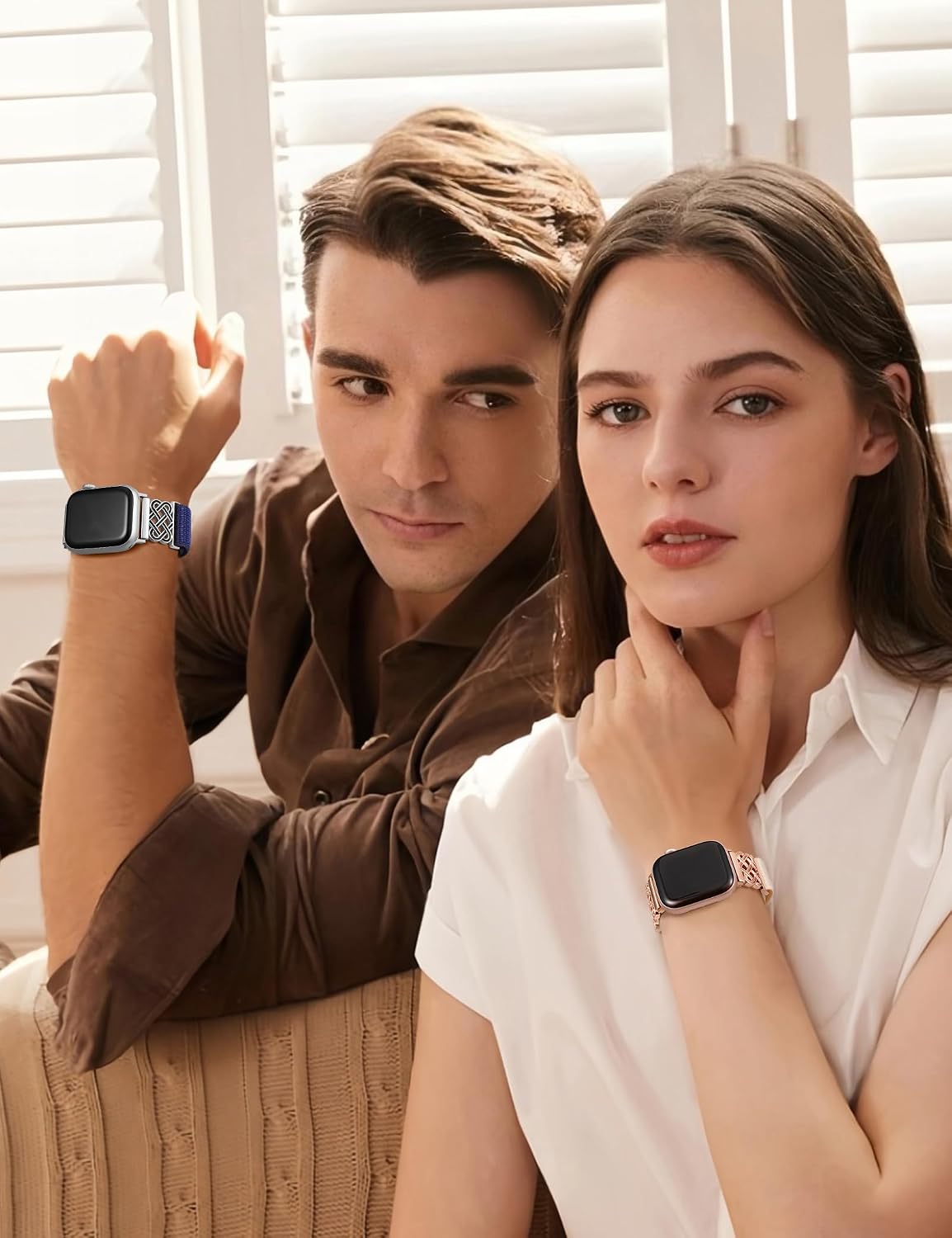Minyee Nylon Loop Band Compatible with Apple Watch Bands 38/40/41/42/44/45/46/49mm Women Men, Celtic Knot Dressy Adjustable Breathable Braided Straps for iWatch Series 11 10 9 8 7 6 5 4 SE/Ultra 3 2 1 image 5