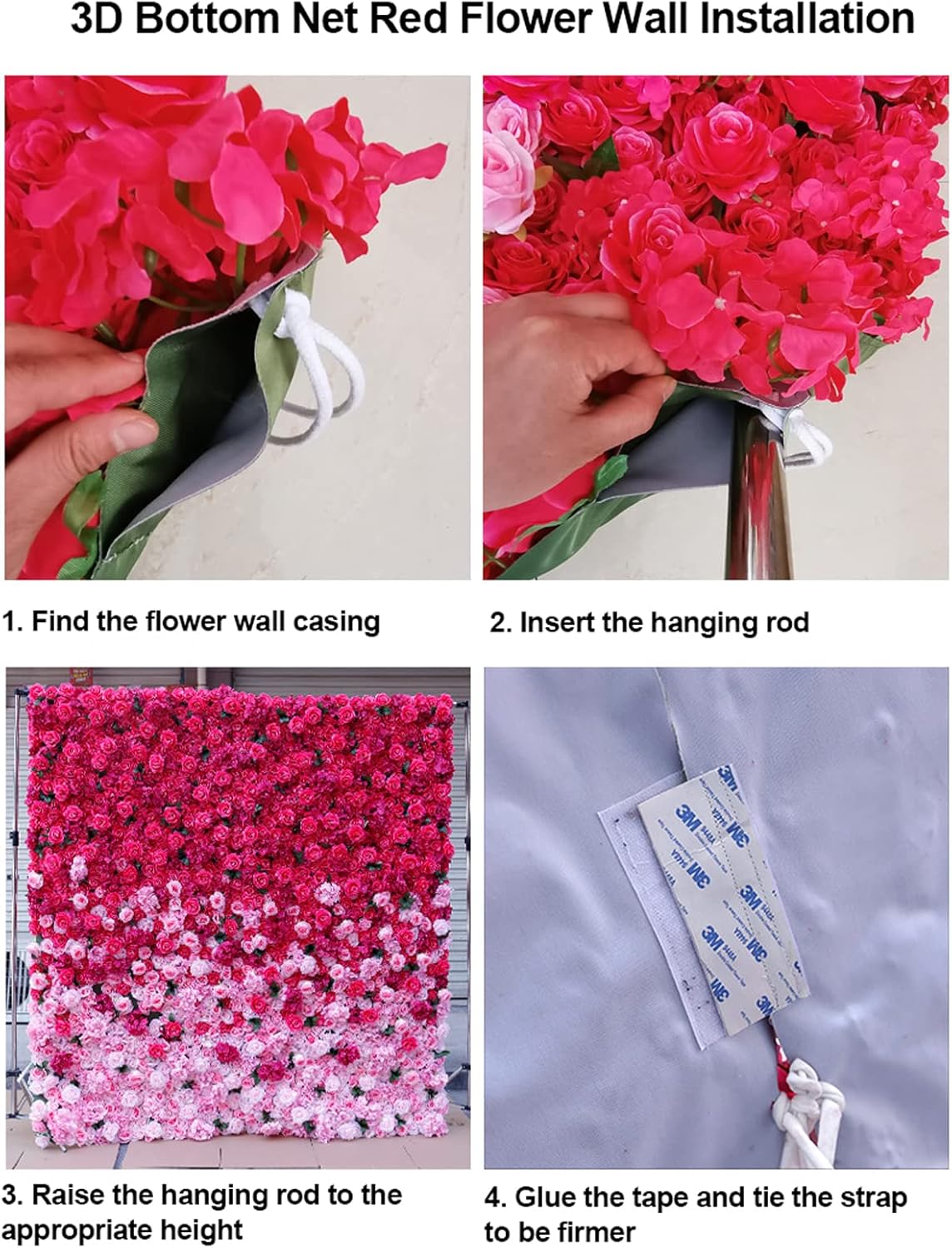 Silk Hydrangea Flower Mat Wall Wedding Event Decor for DIY Centerpieces Arrangements Party Home Decorations (79x79inch) 79x79inch/2x2m ()