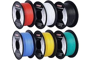 20AWG Stranded Wire 6 Different Colors - Flexible 20 Gauge Electrical Hook...
