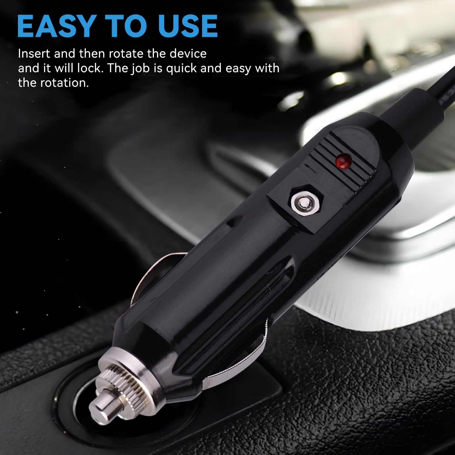 Câble de Charge Allume-Cigare 12V 10A 3 Mètres,Cordon d'Alimentation Renforcé 18AWG avec Fiche DC 5.5x2.1mm,pour Pompe à Air,Aspirateur Auto et Appareils Voiture