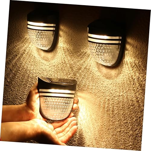 Miniatura 2 de GALPADA Lámpara de pared solar para jardín al aire libre, luz de valla de material plástico, ahorro de energía, iluminación solar para patio, patio,