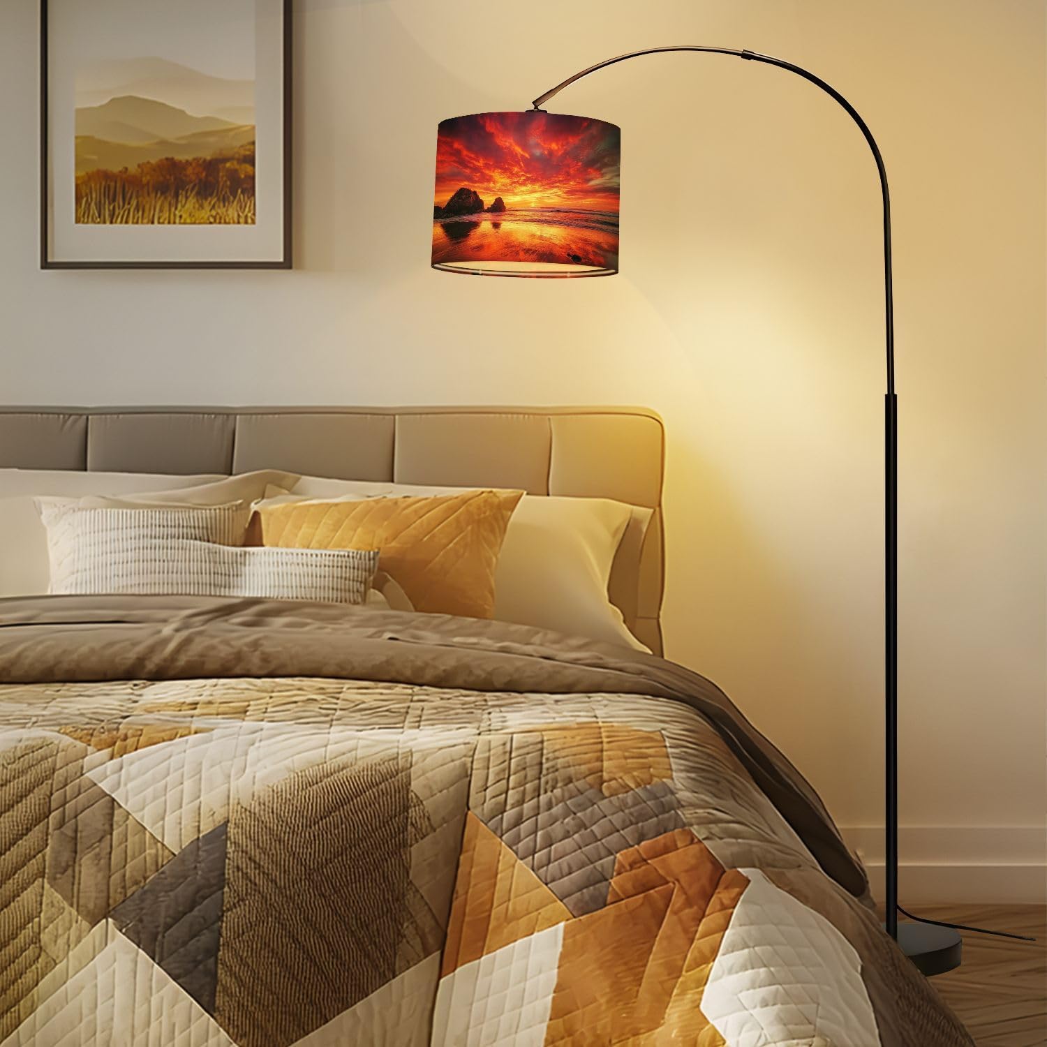 Lamp Shade Crystal Cove State Park Drum Lampshade for Floor Lamps Table Lamps Pendant Light 8.9"x11" Linen Lampshades Replacement Large Lamp Shade