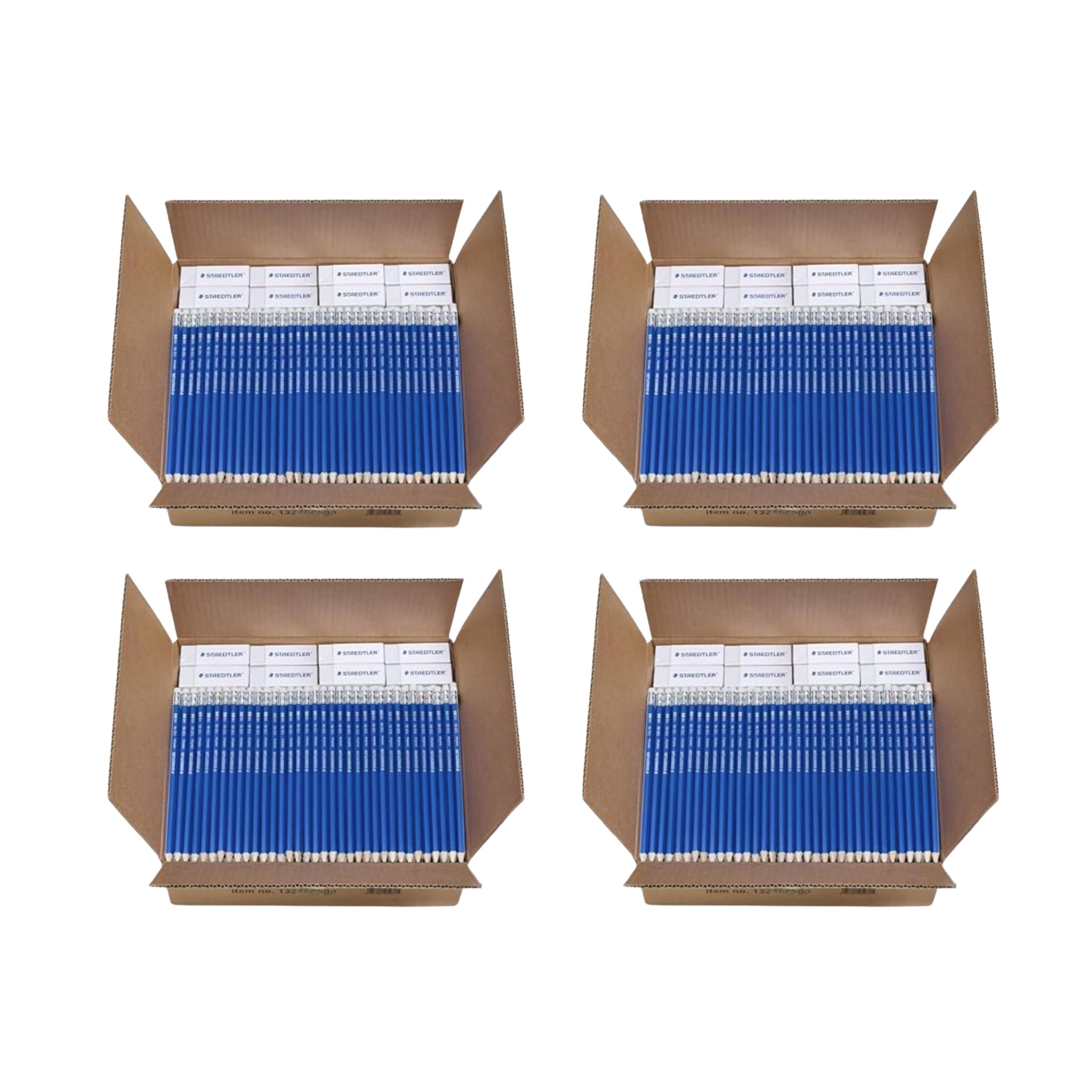 STAEDTLER Norica #2 HB-Bleistifte, Klasse Pack mit Radiergummis, 4 Sets à 144 Stück, Schulbedarf-Set, bruchfeste Mine, vorgespitzte Rückseite mit PVC-freien Radiergummis, Anzahl 576