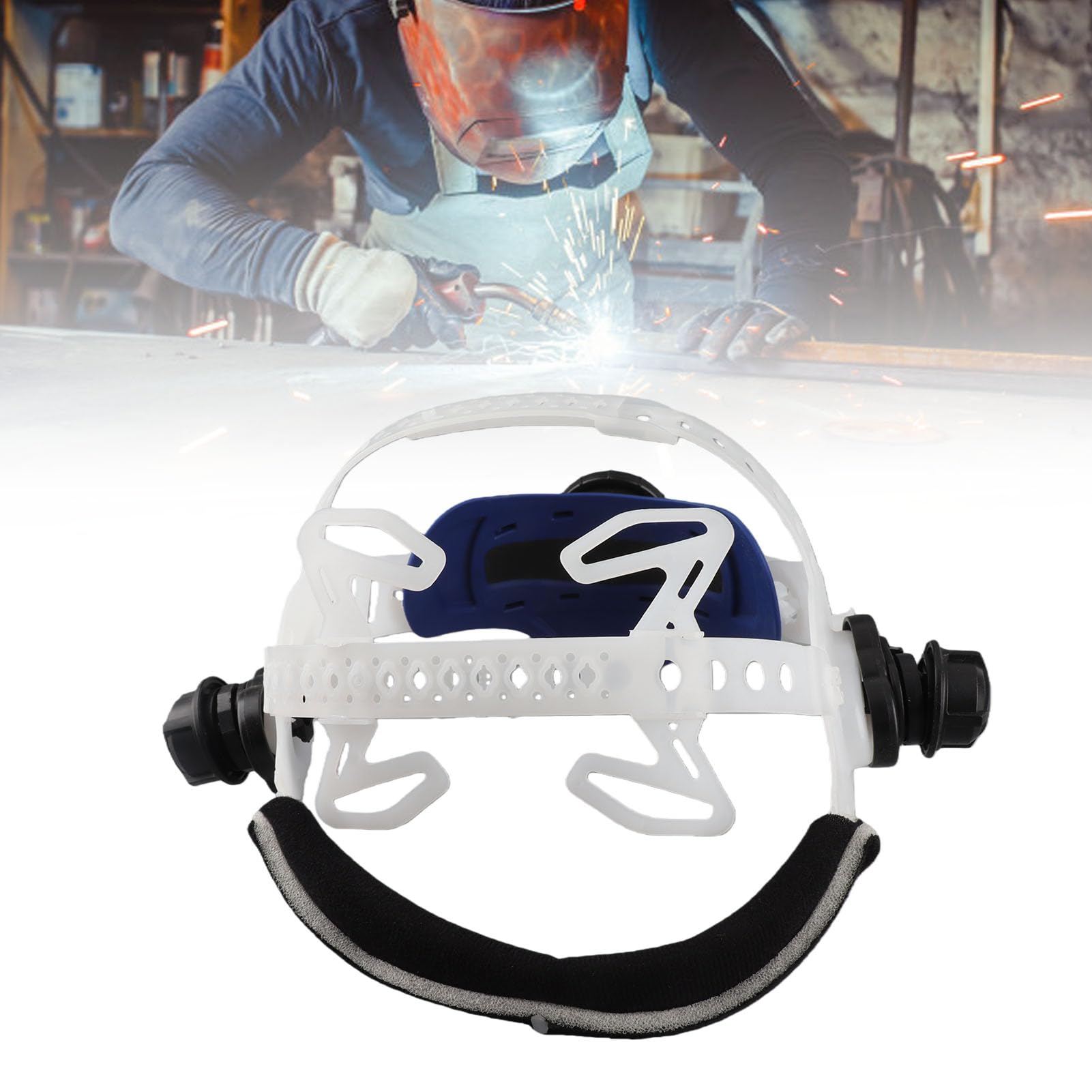 Arnés de Repuesto, máscara para Soldador de Soldadura Diadema Ajustable para Accesorios de Casco de Soldadura con oscurecimiento automático Solar, y Negro(Blanco)