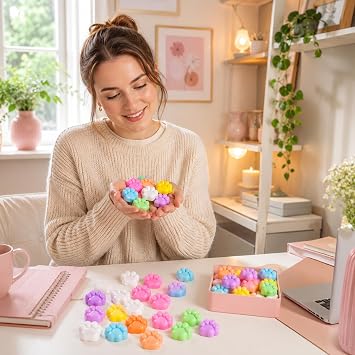 suction 30 PCS Taba Squishy Paw, Taba Squishy, Mini and in Random Colors, Ideal for Home, Office Desk Decor and Decoration Enthusiasts, Assorted Colors