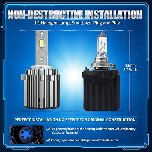 Miniatura 6 de Bombillas LED H7 con adaptador de retención, 100 W, alta potencia, 6000 K, blanco frío, 20000 lm, H7, bombillas LED para faros delanteros Canbus