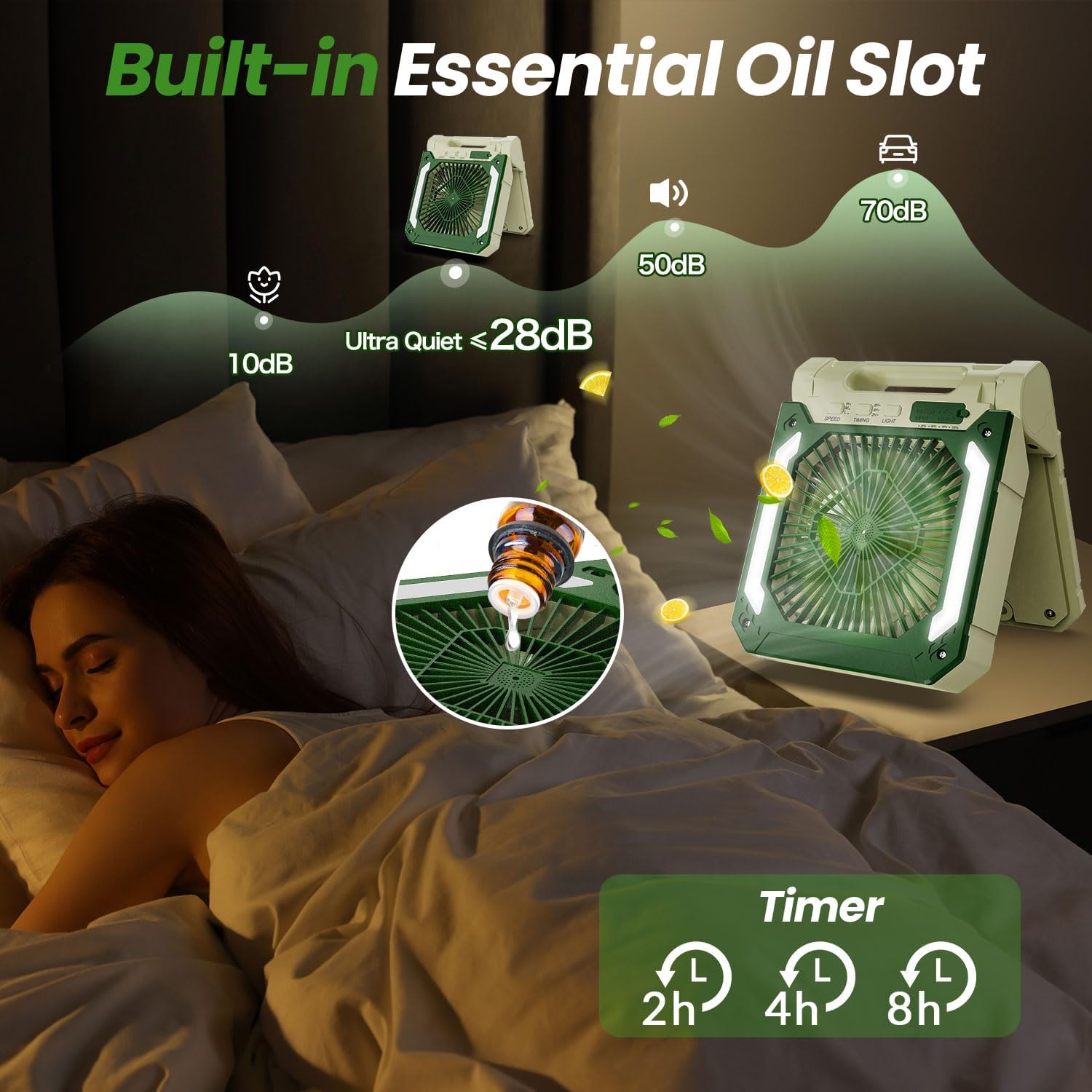 20000mAh Portable Fan Rechargeable with Solar Panel 2-in-1, 3 Speeds Cordless Battery Powered Fan with Led Lantern,Timer, Quiet USB-C Table Fan for Travel Tent Hurricane Office Home Bedroom (Beige)