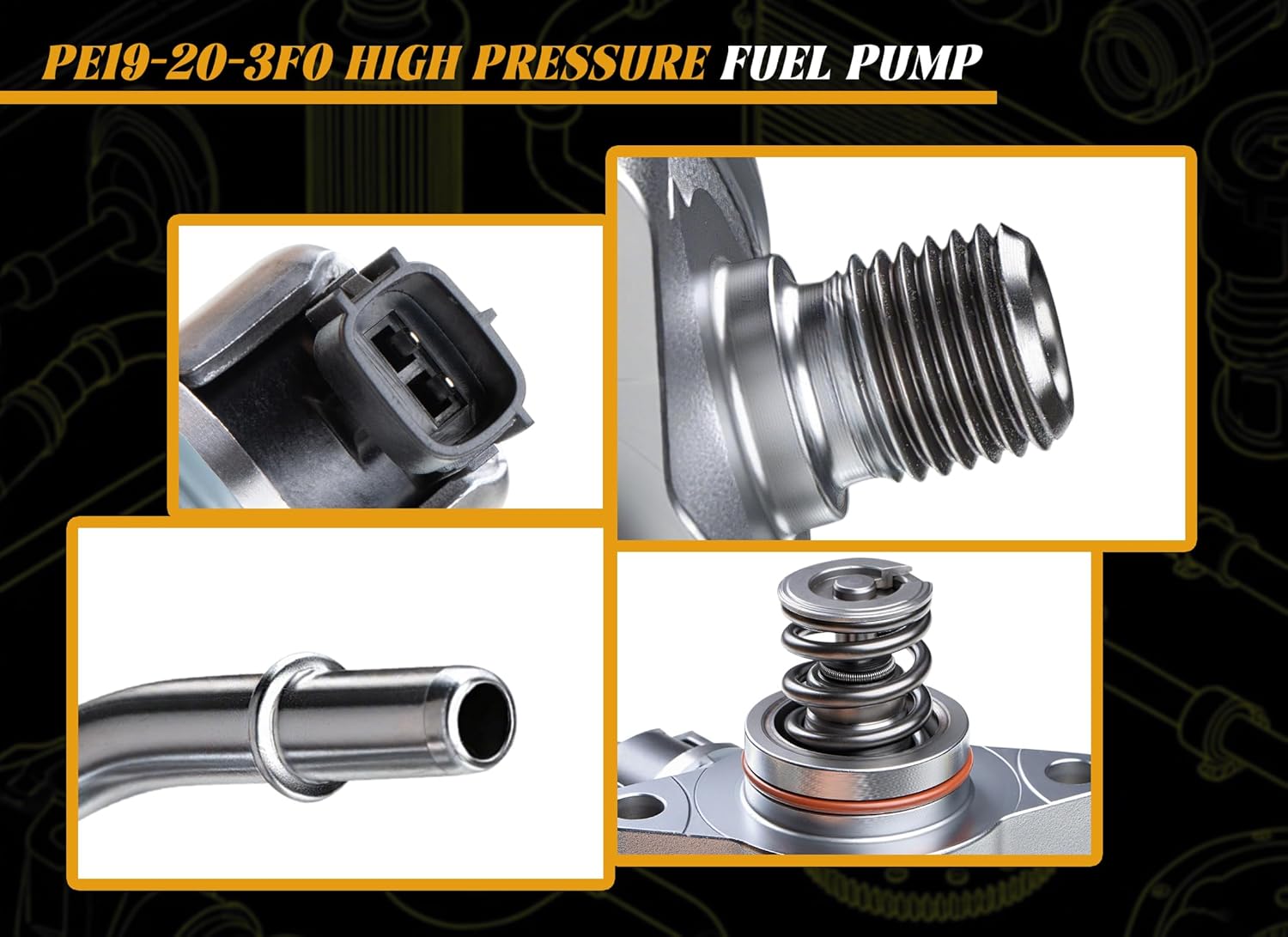 PE19-20-3F0 High Pressure Fuel Pump Compatible with Mazda 3 6 CX-5 2.0L 2.5L L4 Gas 2012-2018, Replaces #GDP510, PE01-20-3F0B, PE01-20-3F0C, PE01-20-3F0D, PE01-20-3F0E