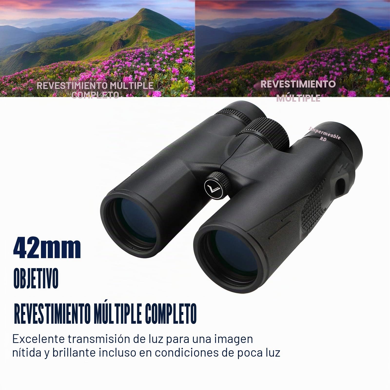 Svbony SV47 HD, Prismáticos Profesionales 8x42 HD Impermeables | Hunting And Safari, HD Binoculars, BAK4 Prism With FMC Optics For Clear Images