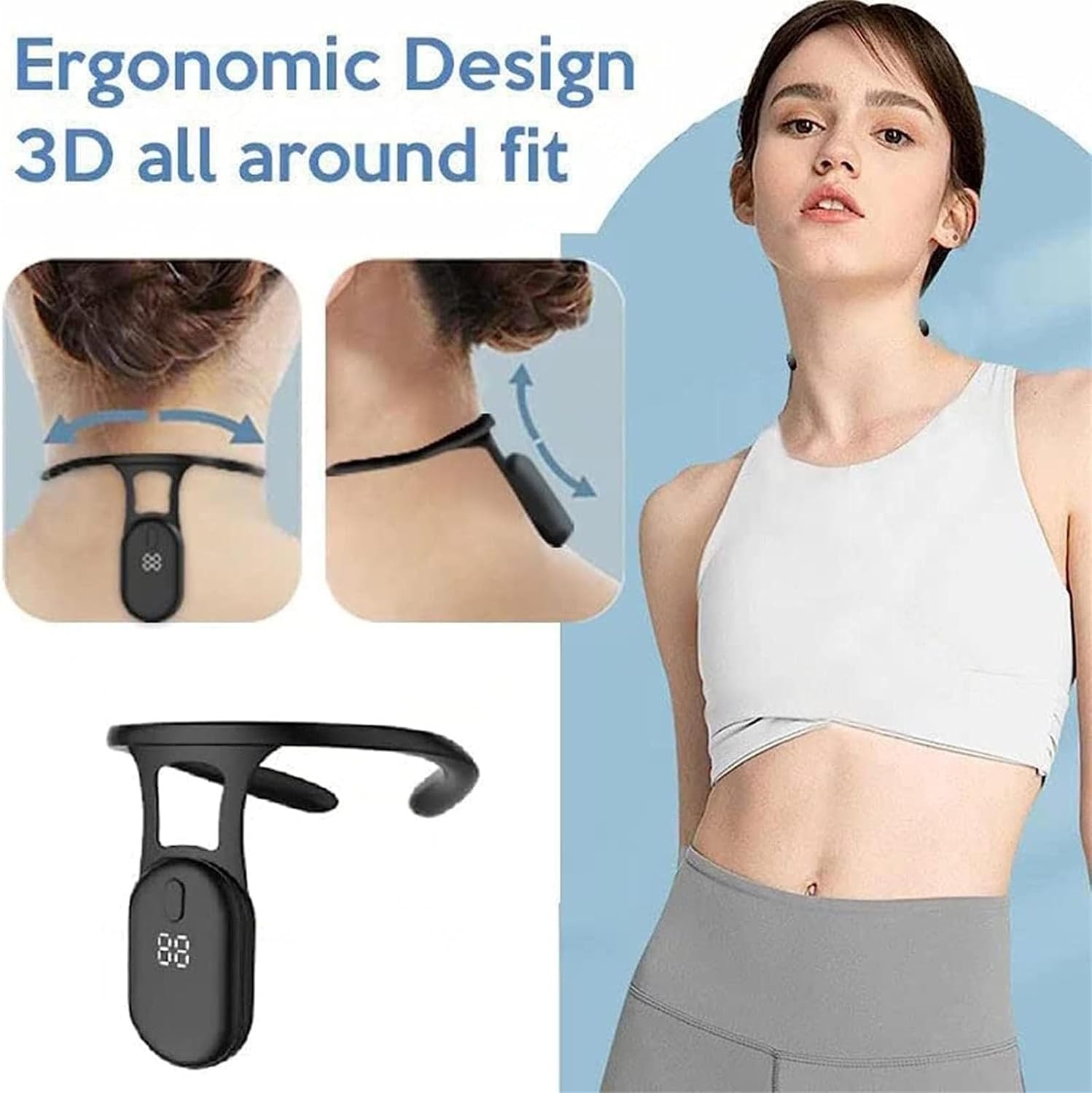 Smart Back Support - Health Smart Posture Corrector, Back Straightener Smart Posture Reminder Corrector Device Improve Back Posture And Prevent Hunchback (Color : Black)