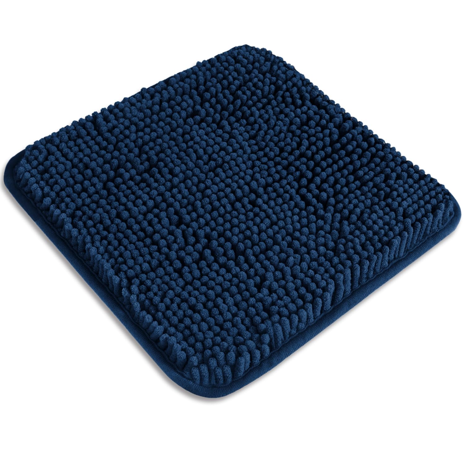PureSwan Small Bathroom Rug 12"x12" – Washable and Absorbent Bath Mat, Non Slip, Thick Soft Chenille Bath Rugs for Bathroom, Shower, Sink(Navy Blue)