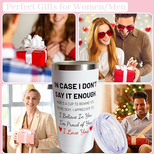 Miniatura 4 de HAVUSTFY Regalos de cumpleaños para mujereshombres, vaso de acero inoxidable de 20 onzas con tapa, regalos de aliento para mujeres que lo tienen