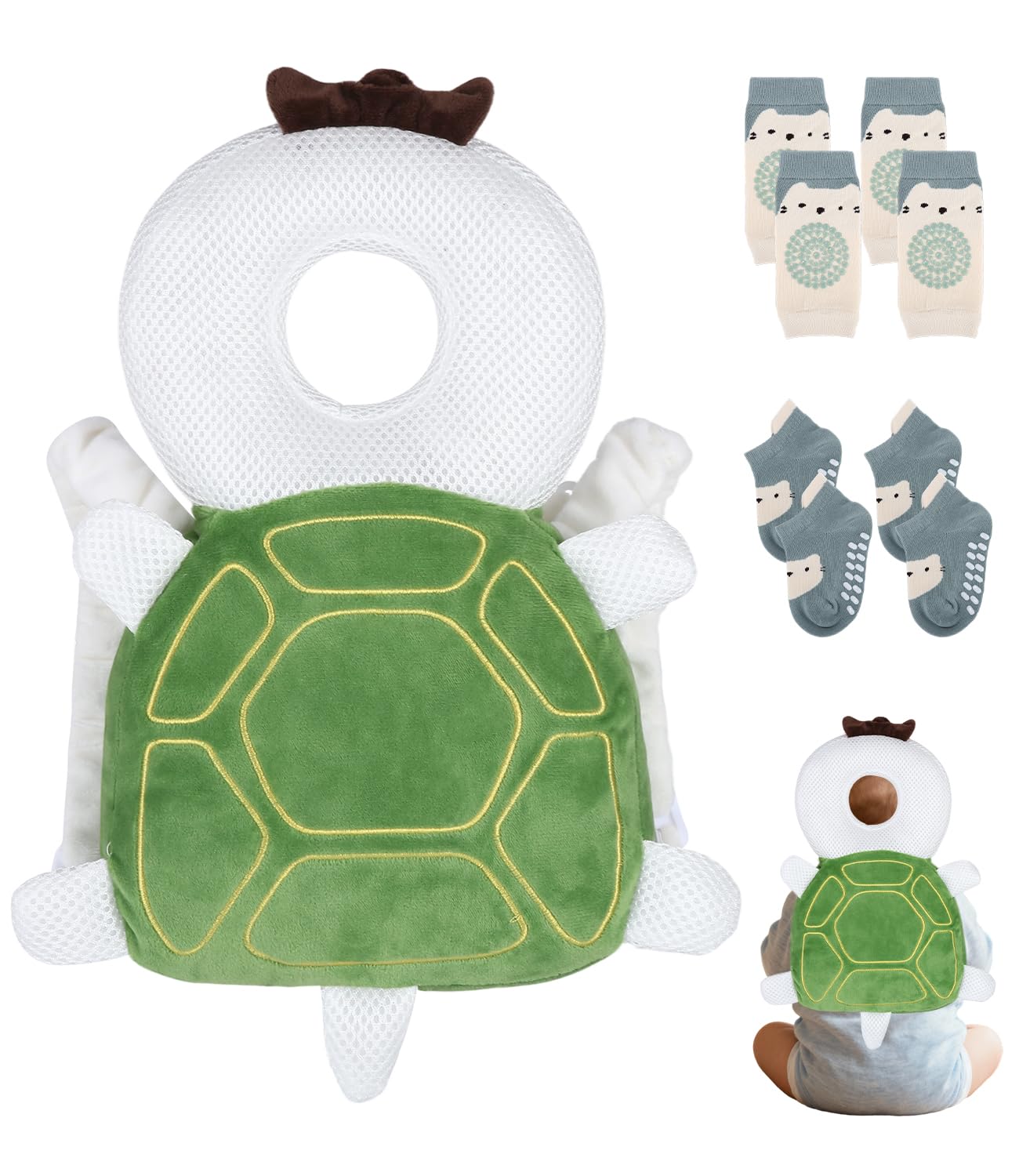 Coussin de Protection de Tête de Bébé Anti Chute, Réglable Casque Anti Choc, Oreiller Soutien 4-24 mois