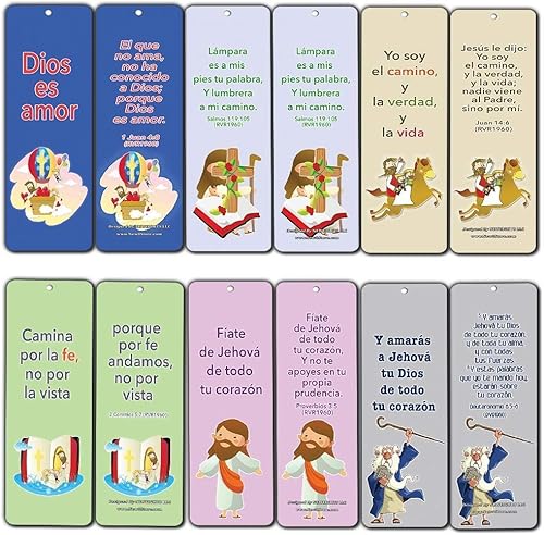 Tarjetas de marcadores de versículos bíblicos cristianos españoles  Dios es amor (paquete de 30)  Relleno de calcetines para niños y niñas, Día de