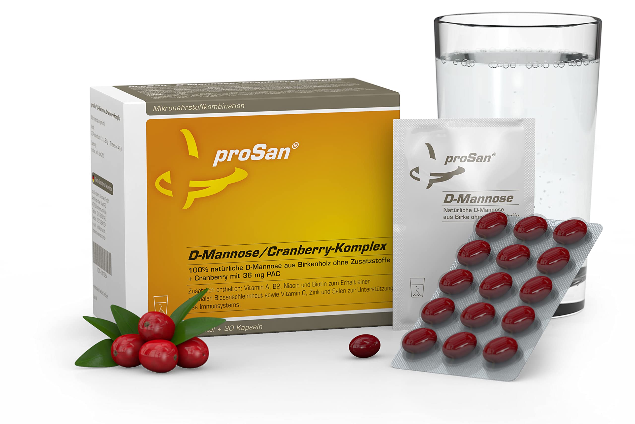 proSan D-Mannose/Cranberry-Komplex (Monatspackung: 30 Sachets + 30 Kapseln)