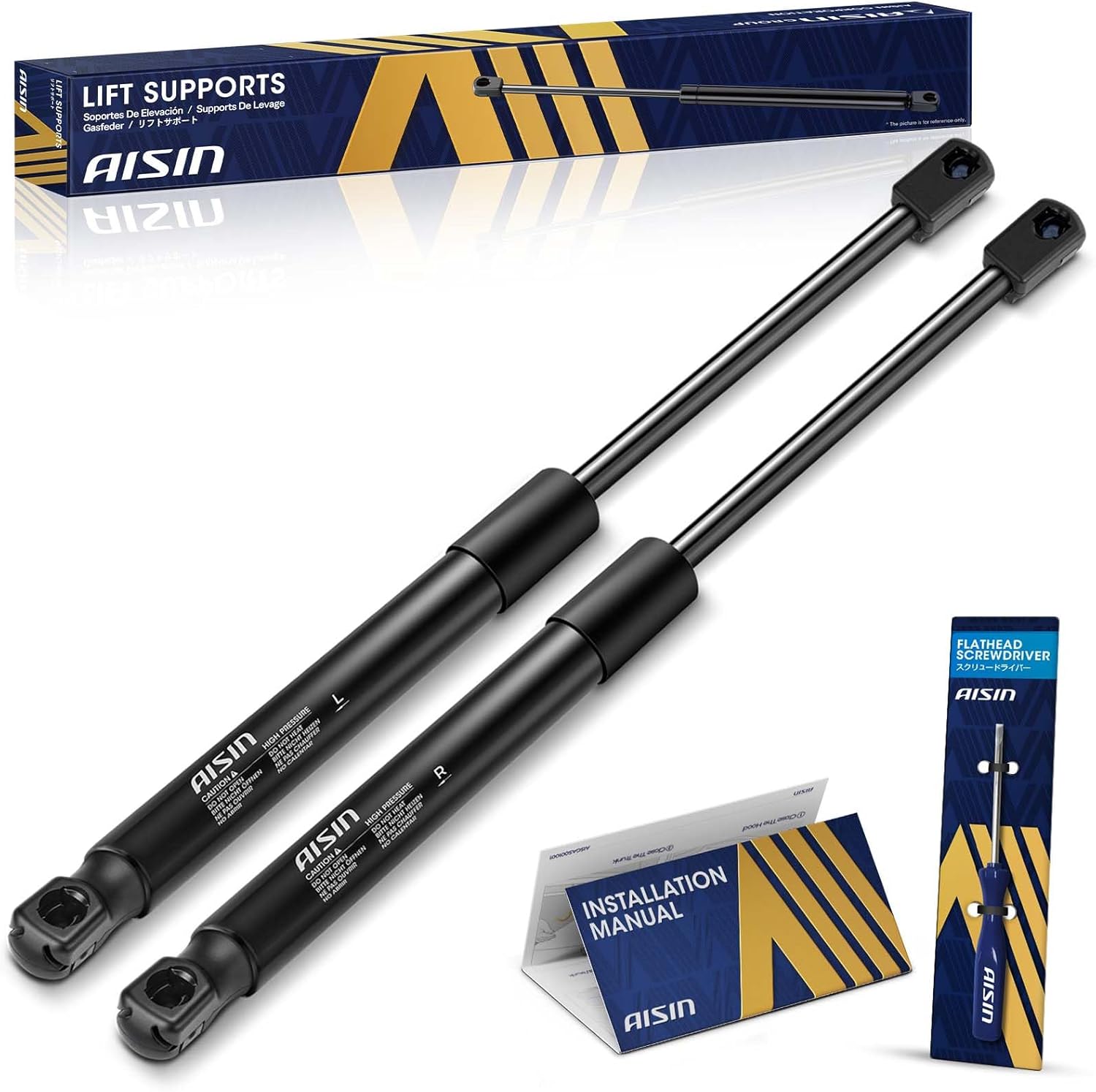 AISIN AFTERMARKET GASAZ-00644 Rear Glass Window Lift Supports Shock Struts - Compatible with Ford Escape 2008-2012, Mazda Tribute 2008-2011, Mercury Mariner 2008-2011 - Set of 2