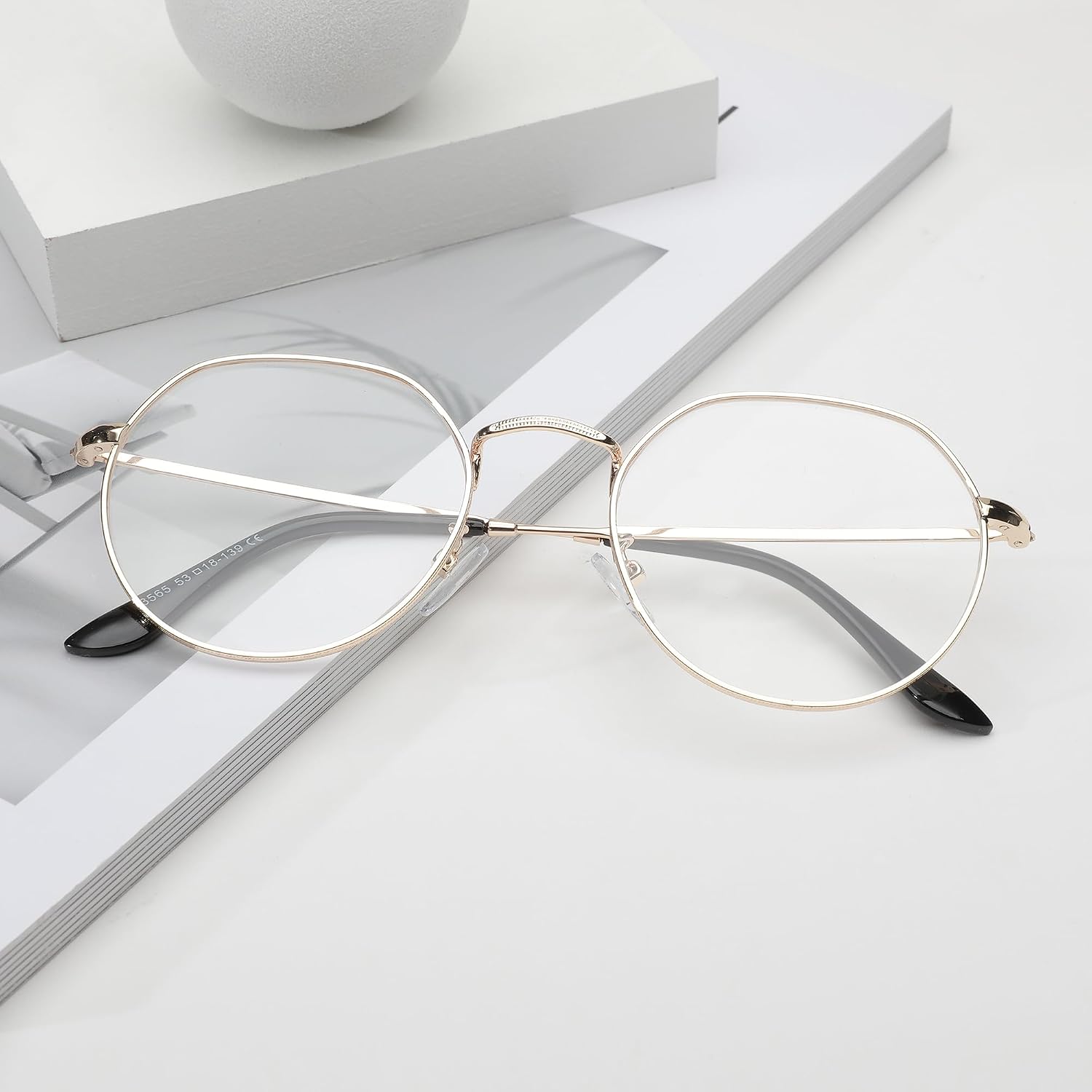 Pro Acme Fashion Round Glasses Metal Clear Lens Frame Vintage Unisex Eyeglasses 53MM