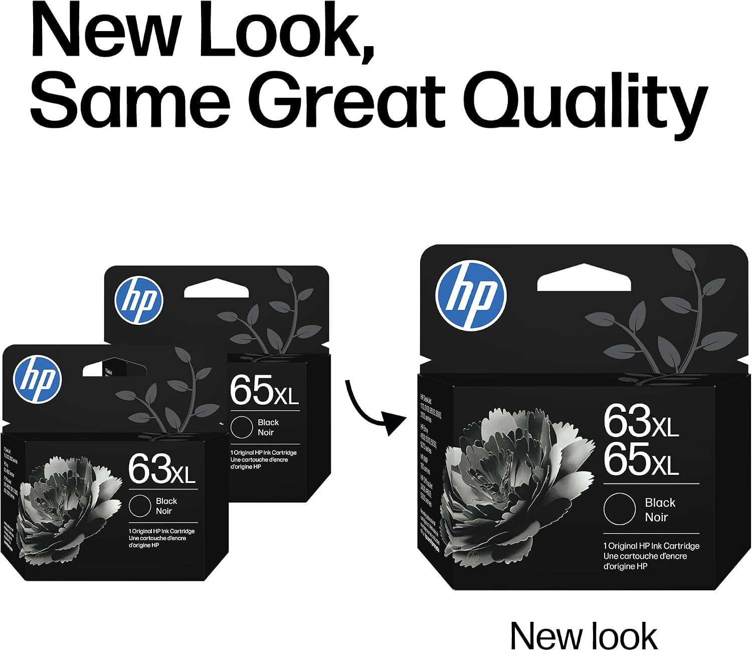 HP 63XL 65XL Black High-Yield Ink Cartridge | Works AMP; DeskJet 1100, 2100, 2600, 3600; Envy 4500, 5000; OfficeJet 3800, 4600, 5200 Series | B7RT5AN