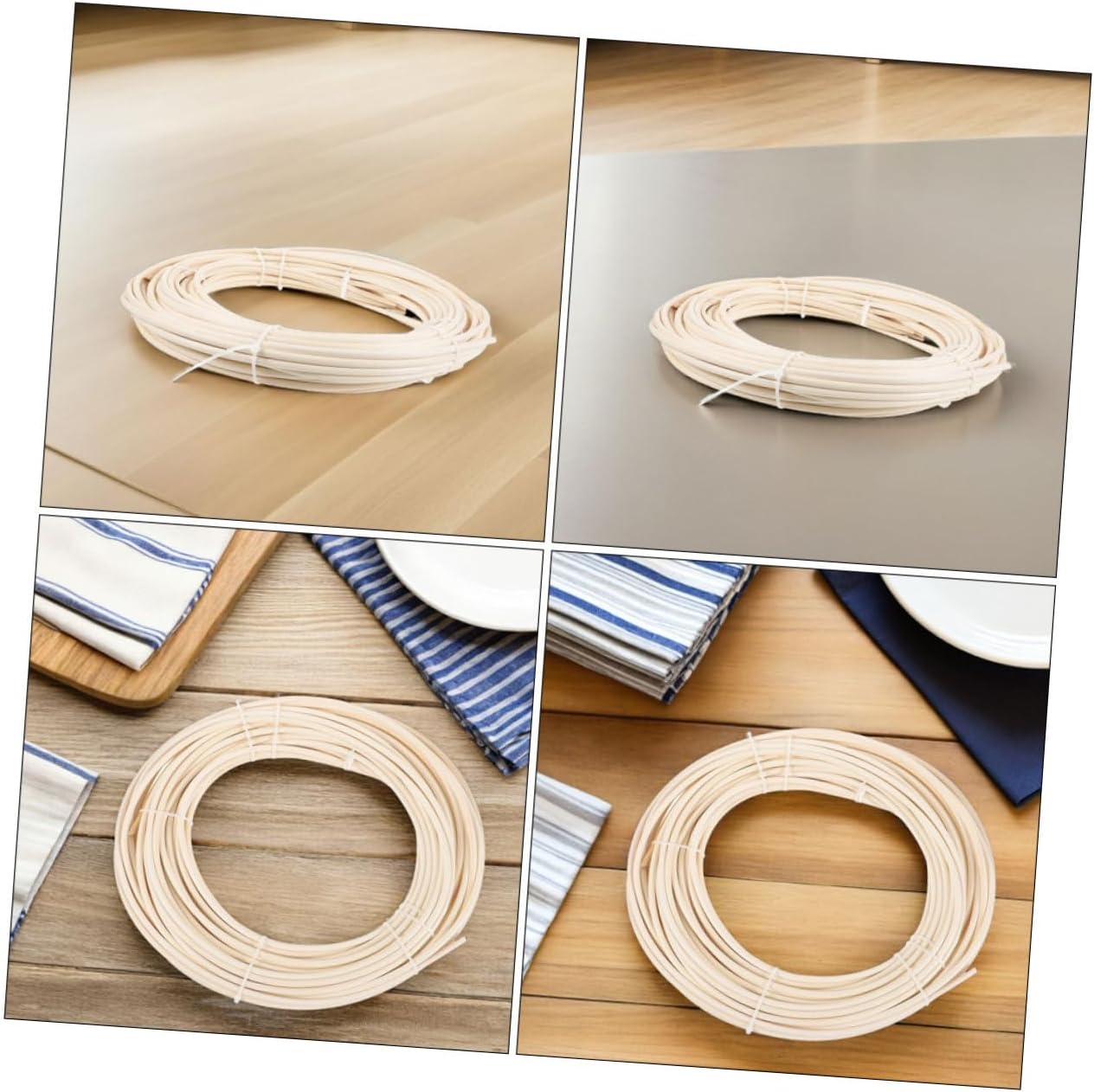 TEHAUX 3 Rolls Round Reed Weaving Material of Natural Rattan for DIY Furniture Repair Chair Making Basket Crafting User Friendly Versatile Enhances Living Space