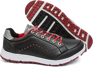 Men's Waterproof Lightweights Golf Shoes,Professional Spikeless Golf Sport Sneakers Non-Slip Wear-Resistant Mens Trainers Golfing,Black,7US