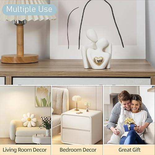 Miniatura 6 de Starfa - Mini estatua para pareja, artículos de decoración para sala de estar, decoración moderna de estantes para parejas, estatua de cerámica para