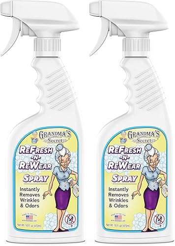 Grandma's Secret Refresh N ReWear - Aerosol para eliminar arrugas y olores al instante, aerosol refrescante para tela, sin cloro, blanqueador ni