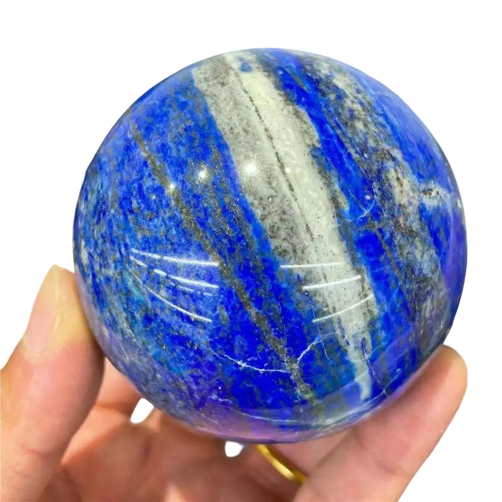 HAOYUNS Beautiful Natural Lapis Lazuli Crystal Ball Peace, Prosperity, and Health Symbol(1500-1600g)