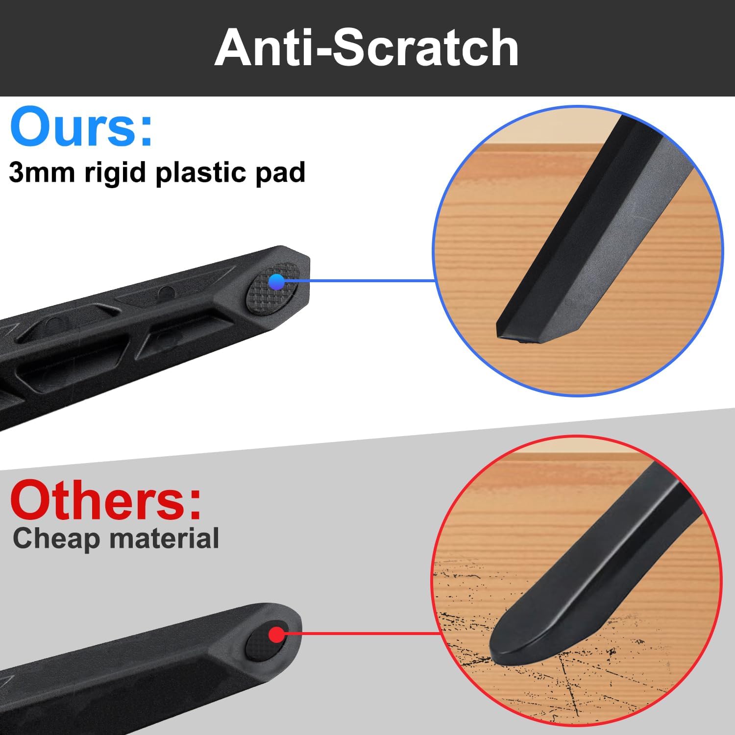 Set of 2 Sturdy TV Stand Legs – Anti-Wobble Design for Vizio 50" Class TVs – Compatible with D50X-G9/V505-G9/V505-H9/M506X-H9, Easy VESA Tabletop Mount, Includes All Screws (Black)