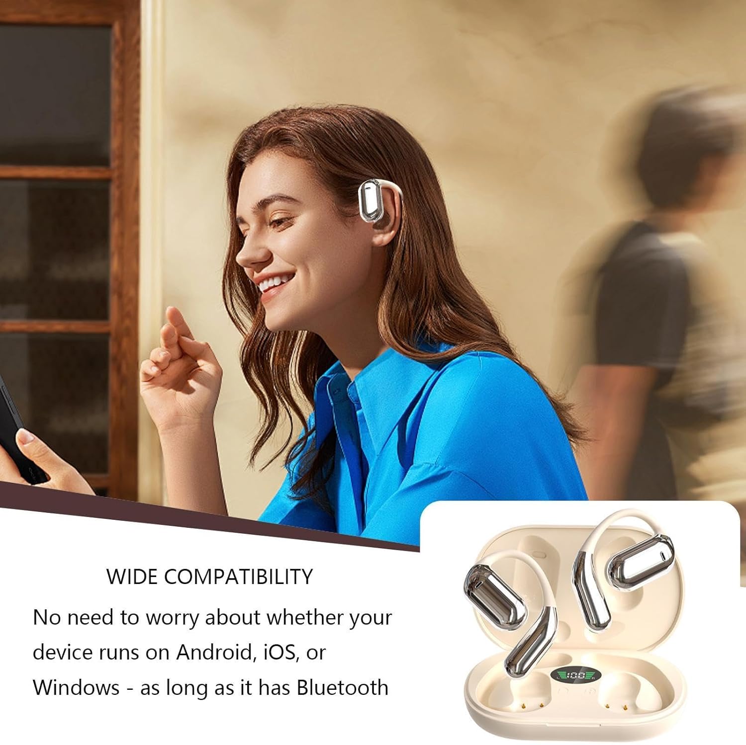 AI Translation Earbuds, AI Headphones with Language Translation, Type-C Charging, 144 Languages, Long Battery Life, Waterproof IPX4, 420mAh, Compatible with Cell Phones and Computers