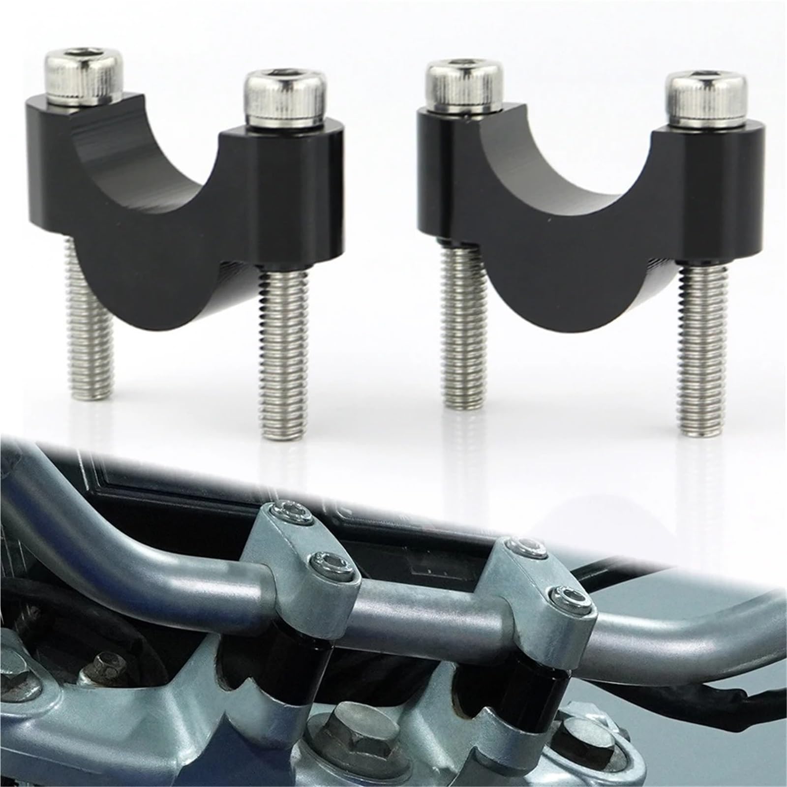 Riser Manubrio Moto Per BMW R1200R F800ST F700GS F650G F650CS G650GS R1100GS R1150GS R850GS Manubrio Riser 22mm 7/8"(Silver Riser 20mm)
