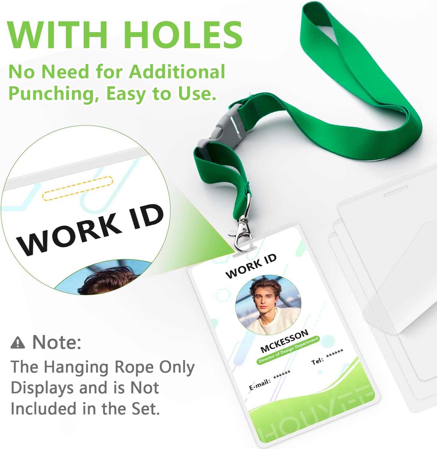  100 Pack 5Mil Thermal Laminating Pouches, 2.5x4.25 Inches ID Badge Size Laminate Pouches with Hole, Ultra Clear Laminating Sheets, HeatSeal Laminator Pouches for ID Cards, Name Tags, Office Use thumbnail