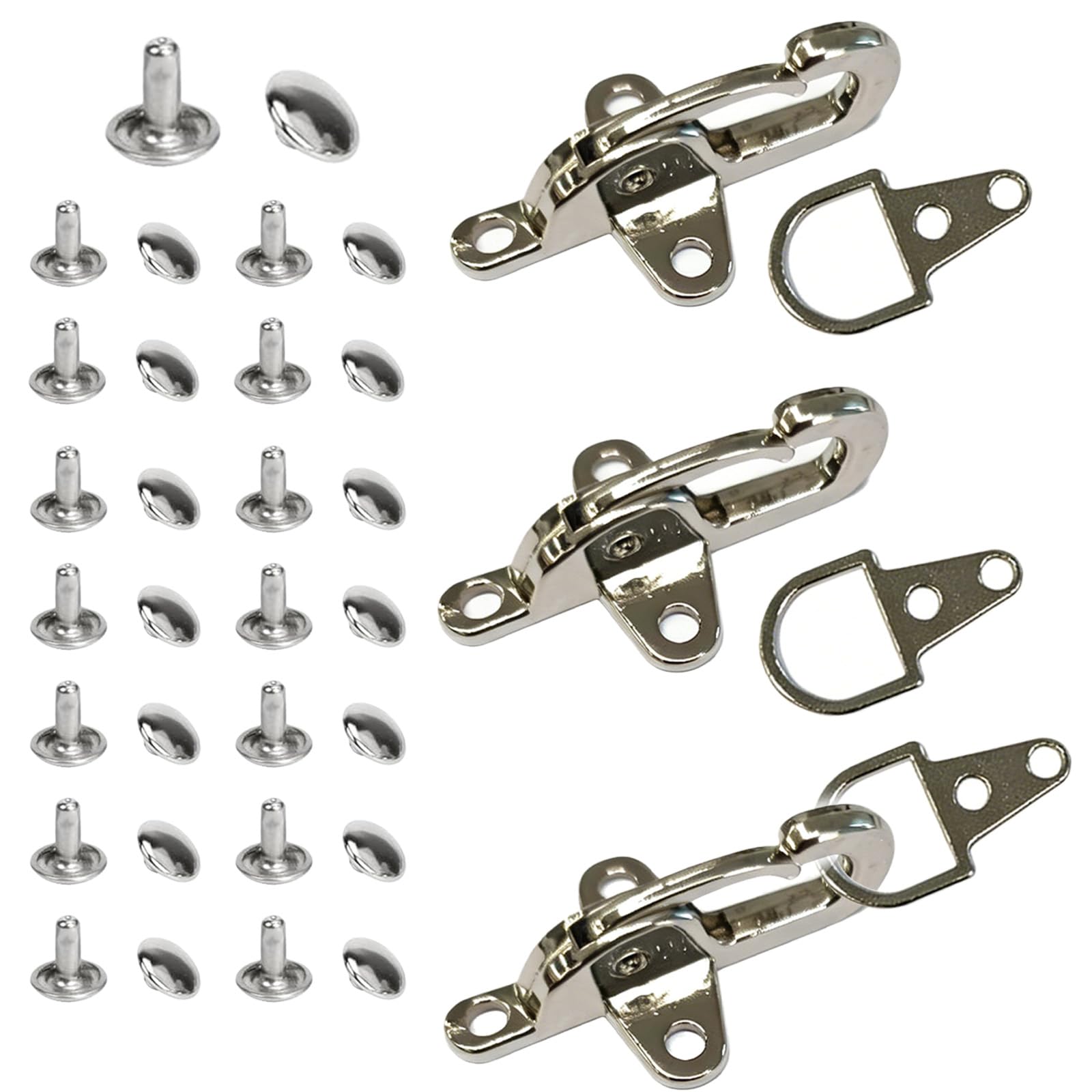 Icetop 3 Stück 40mm Flug-Steckschnalle silberweiß aufwärts | öffnend aus Legierung, Gürtelschnalle Nähzubehör für DIY Bastel- und Kleiderverarbeitung