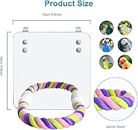 Vista 2 de Espejo de pájaro de 5.9 pulgadas con cuerda, perca, juguetes para pájaros, perca cómoda para grises, Yaxaas, periquitos, cacatúas, conure