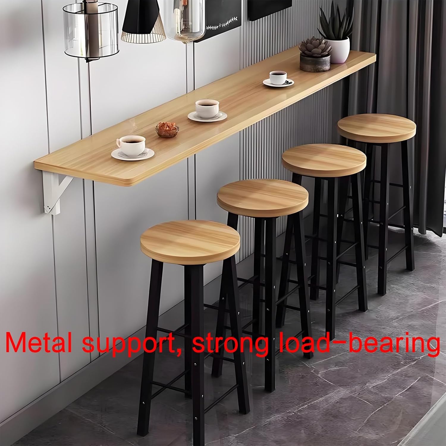 Wall-mounted folding table,Wall mounted bar table,Wall kitchen table,Wall table for kitchen,Hanging Home Narrow Long Table,Wall Hanging Dining Table,Wall Mounted Foldind table,Folding table(Teak,50x20