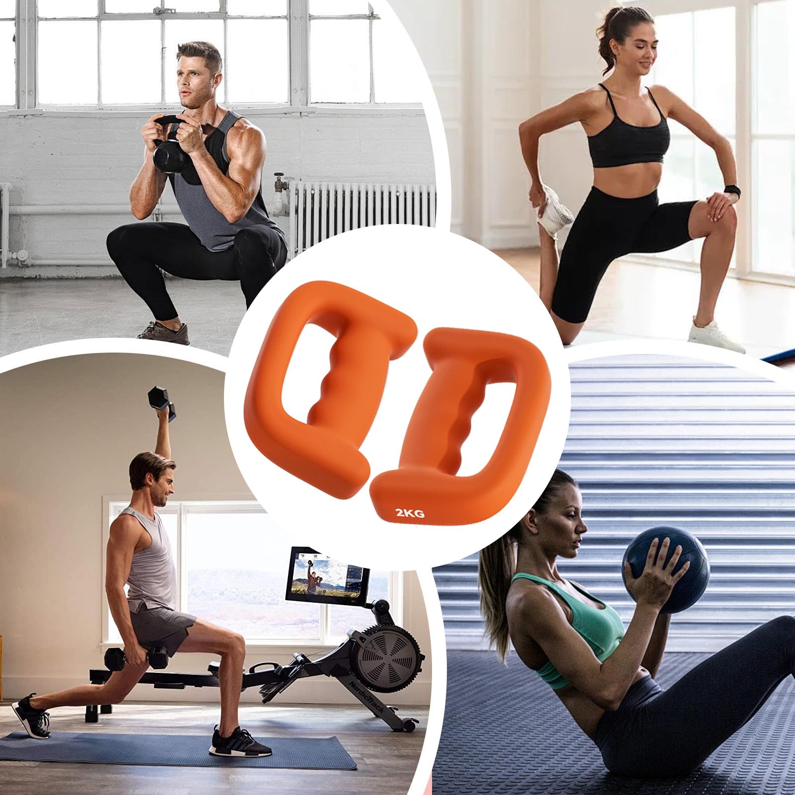 Juego de Mancuernas para Mujer Equipo de fitness y entrenamiento de fuerza | Set De 2 Mancuernas Con Agarre D Accesorios Para Gimnasio En Casa, Entrenamiento Mujeres Hombres Mayores