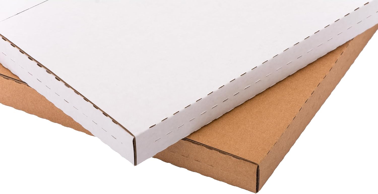 LP Mailers 12.8"L x 12.8"W x 1"H Vinyl Record Shipping Boxes with Fragile Stickers, Kraft Corrugated Album Mailing Box for Packing, Moving, Storage, 15 Pack