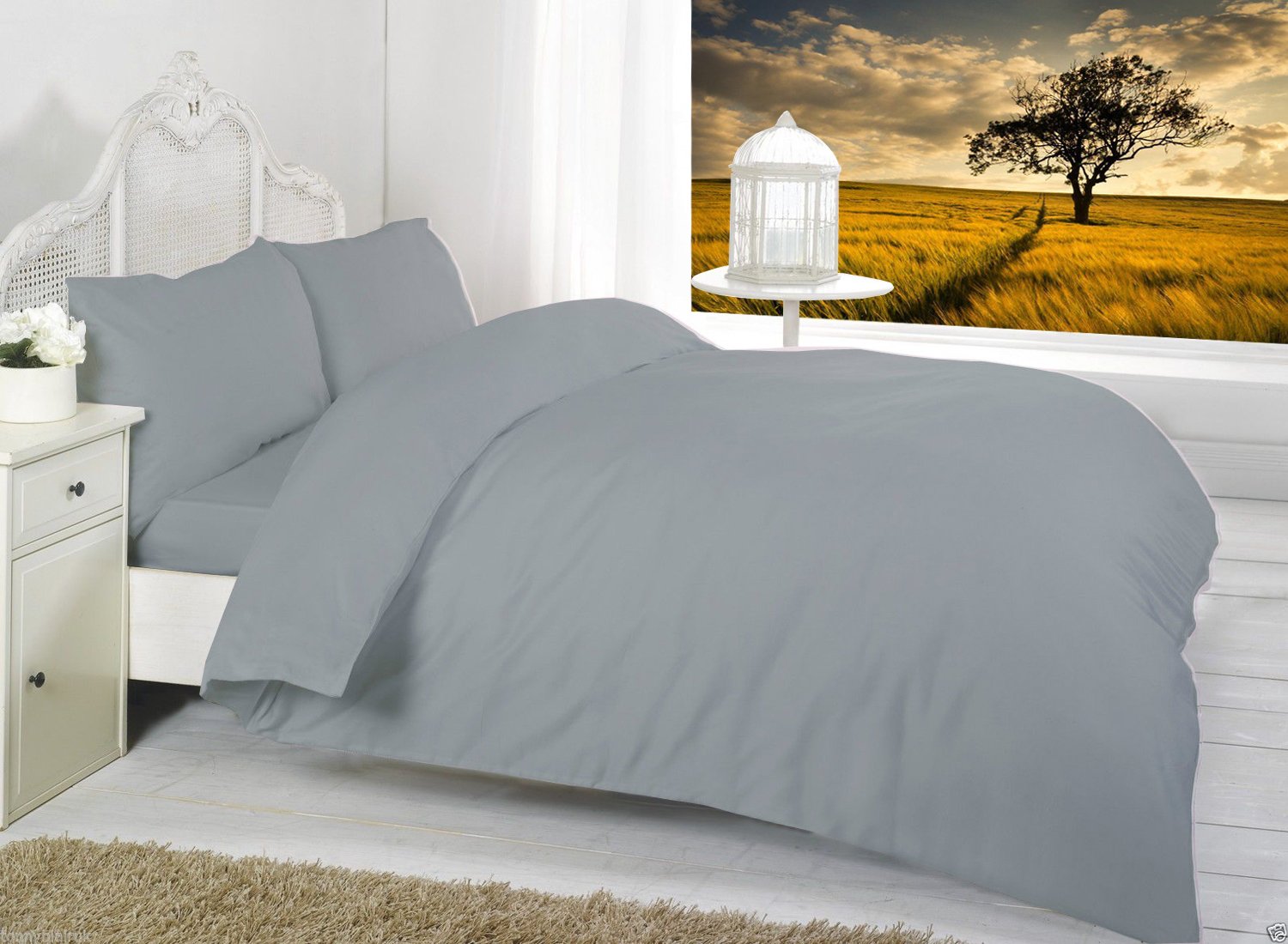 Bunk Bed Fitted sheets 2ft 6" Percale PolyCotton By *Textile.Plus* (Grey)
