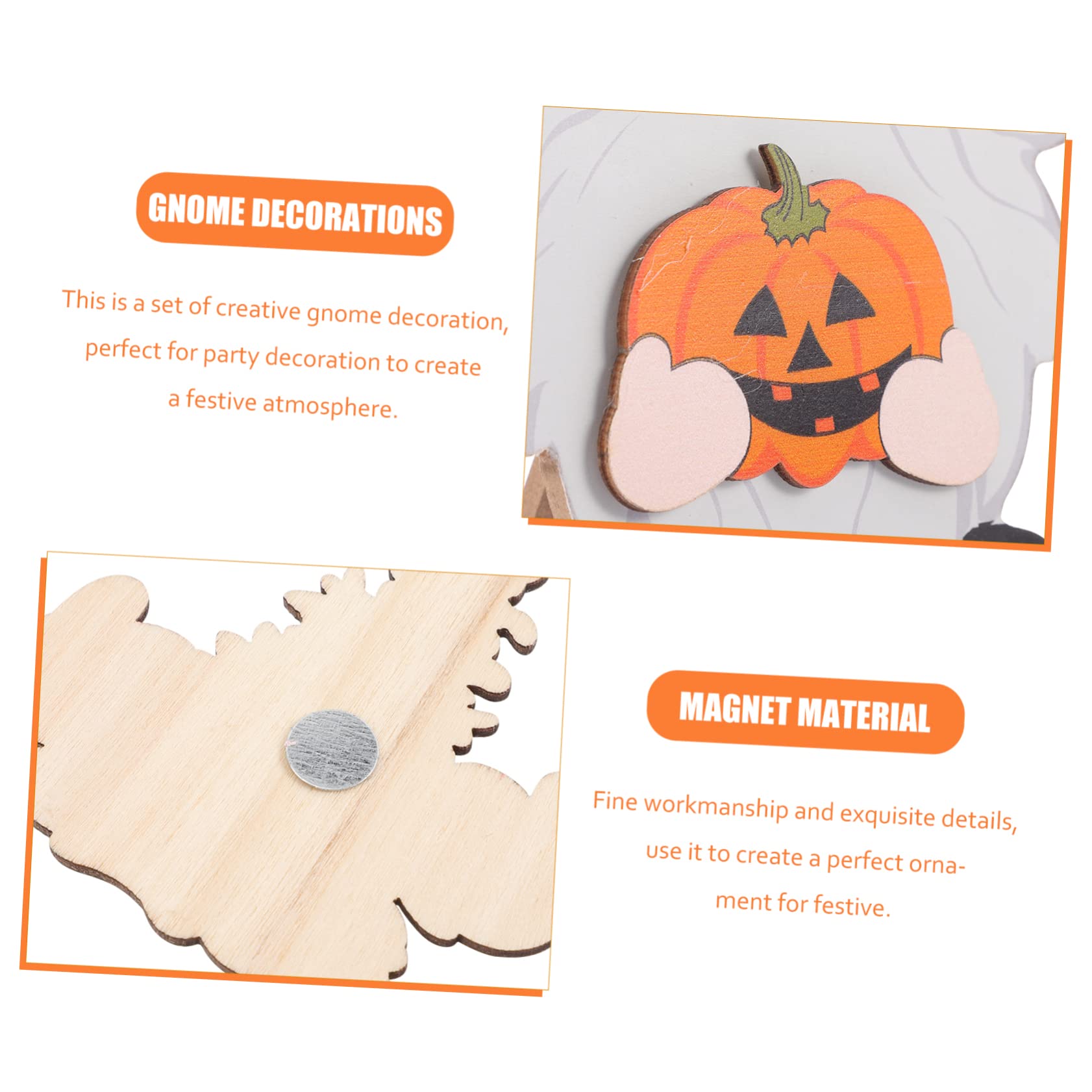 Ciieeo 4 Sätze Halloween-Ornamente Tür Festival-Desktop- Bastelzwerg Austauschbare Gnomenzeichen Hausgemachte Ornamente Abnehmbare Wichtelschilder Freistehende Gnomenschilder Magnet