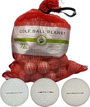 Golf Ball Planet 72 Pro V1/Pro V1x Used Recycled Golf Balls in Mesh Bag 3A/2A Condition