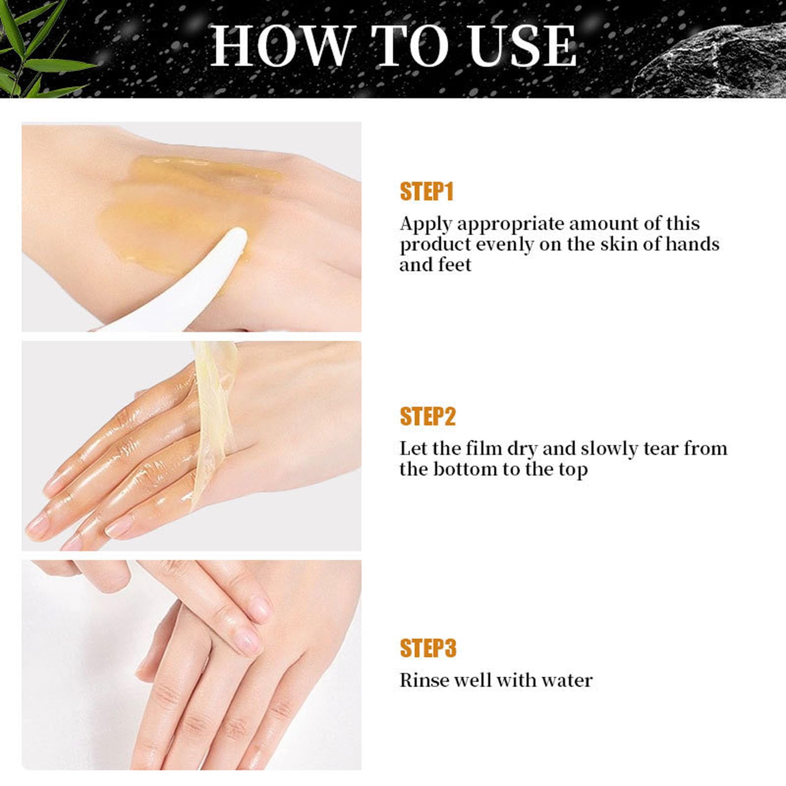 Vitamin C & Turmeric Hand and Foot Peel Mask, Hydrating Peel Off Hand Wax Mask Nourishing Exfoliating Repair Dry Rough Cracked Skin Hands Care, Exfoliating Hand Peeling Mask for Men & Women