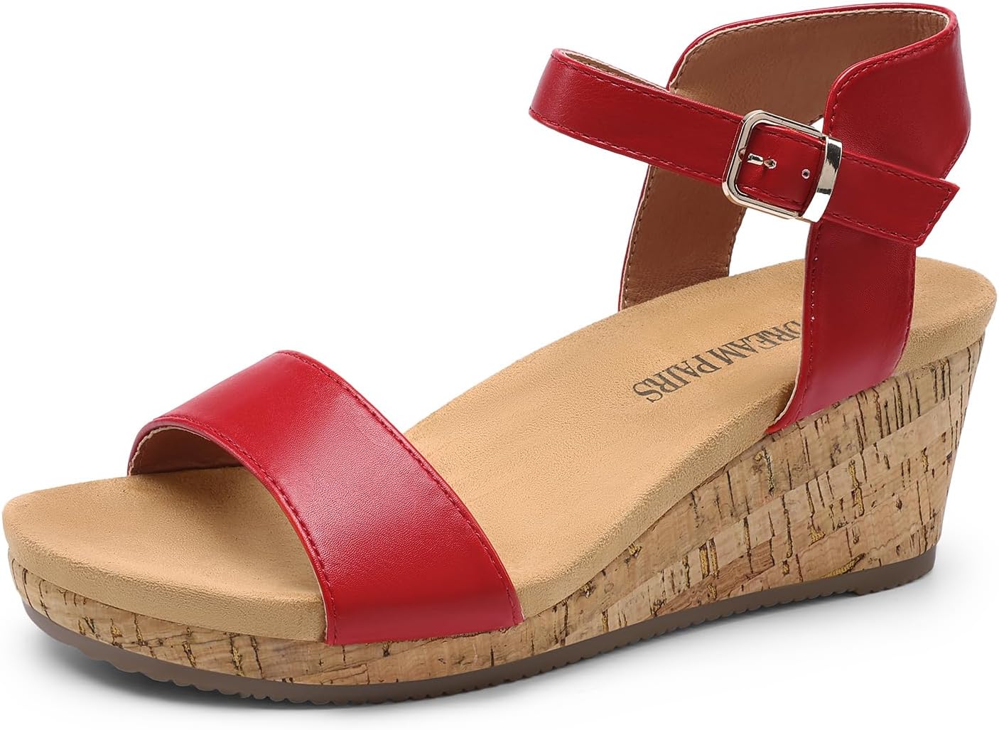 DREAM PAIRS Women's Open Toe Buckle Ankle Strap Platform Wedge Sandals for Women Summer Dressy Shoes | Women, Wedge, Platform, Open Toe, Ankle Strap, Buckle